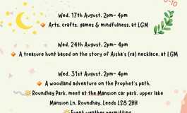 **** Summer Arts, Crafts and Games for children aged 6-10 at Leeds Grand Mosque ****